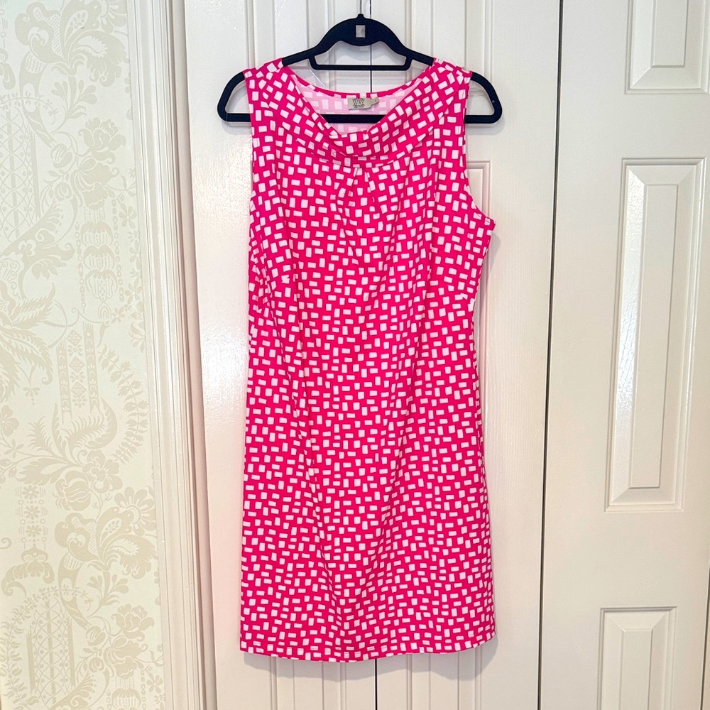 Pink Geometric Sleeveless Dress